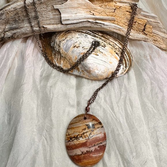Picture Jasper Stone Pendant Necklace - Picture 3 of 4
